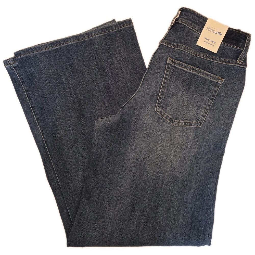 NWT 29 x 32 Women's Hint of Blu Wide Leg High Rise Blue Jeans MSRP $79